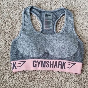Gymshark Grey and Pink Small Flex Sports Bra